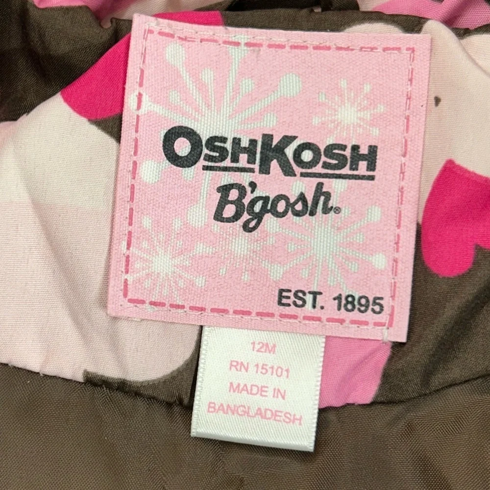 OshKosh B'gosh Brown Jacket with Pink Heart Accents